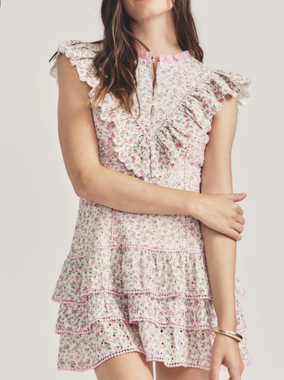 LoveShackFancy Lunetta dress Petunia PINK